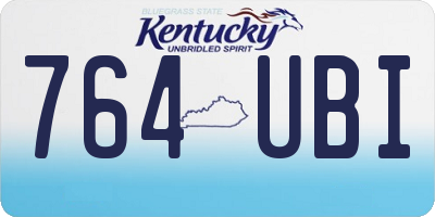KY license plate 764UBI