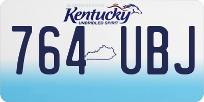 KY license plate 764UBJ