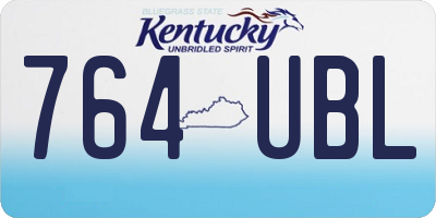 KY license plate 764UBL