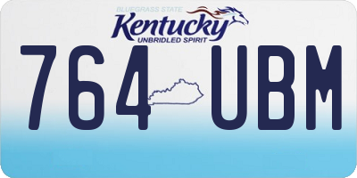 KY license plate 764UBM