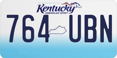 KY license plate 764UBN