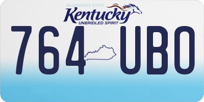 KY license plate 764UBO