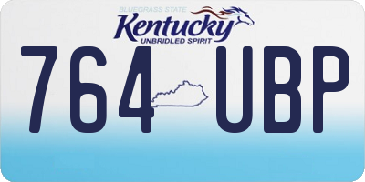 KY license plate 764UBP