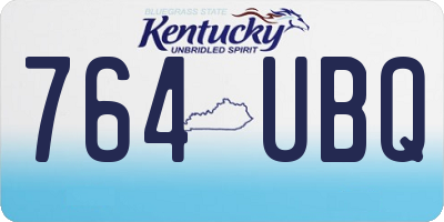 KY license plate 764UBQ