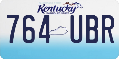 KY license plate 764UBR