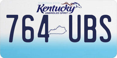 KY license plate 764UBS
