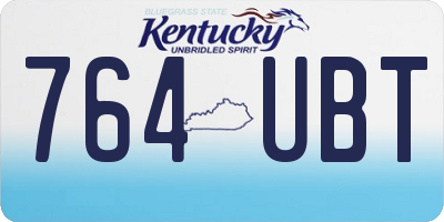 KY license plate 764UBT