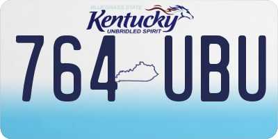 KY license plate 764UBU