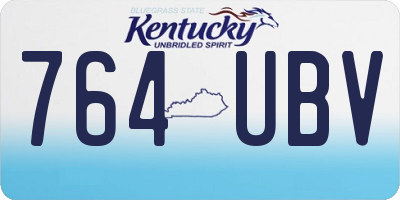 KY license plate 764UBV