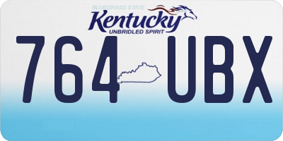 KY license plate 764UBX