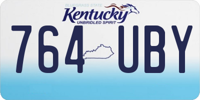 KY license plate 764UBY