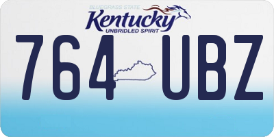 KY license plate 764UBZ