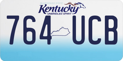 KY license plate 764UCB