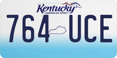 KY license plate 764UCE