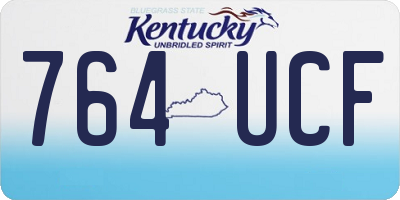 KY license plate 764UCF