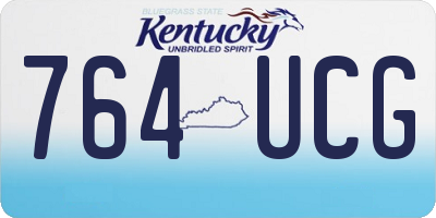 KY license plate 764UCG