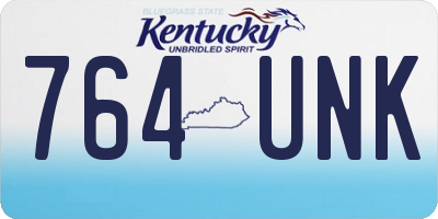 KY license plate 764UNK
