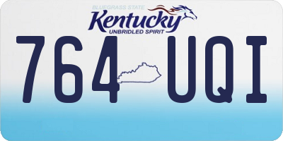 KY license plate 764UQI