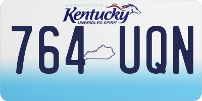 KY license plate 764UQN