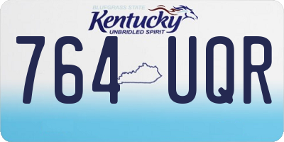 KY license plate 764UQR