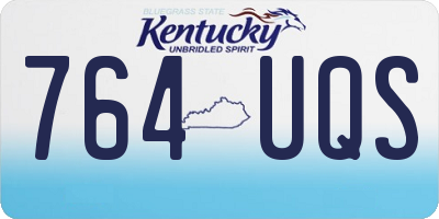 KY license plate 764UQS