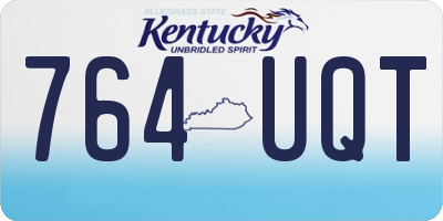 KY license plate 764UQT
