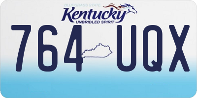 KY license plate 764UQX