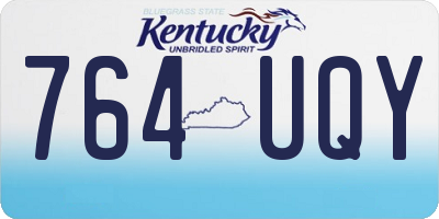 KY license plate 764UQY