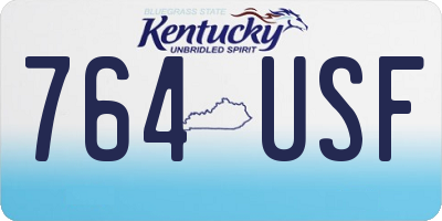 KY license plate 764USF