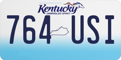KY license plate 764USI