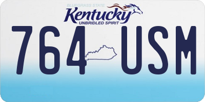 KY license plate 764USM