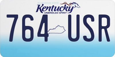 KY license plate 764USR