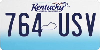 KY license plate 764USV