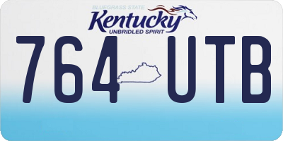 KY license plate 764UTB