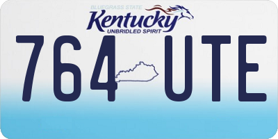 KY license plate 764UTE