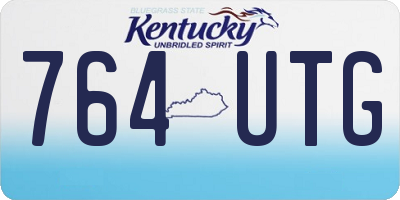 KY license plate 764UTG