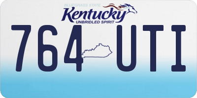 KY license plate 764UTI