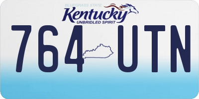 KY license plate 764UTN