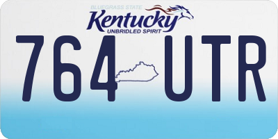 KY license plate 764UTR
