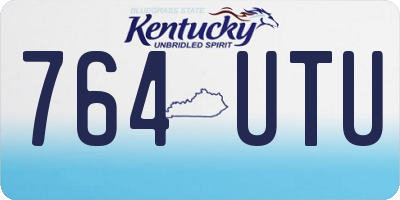KY license plate 764UTU