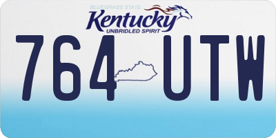 KY license plate 764UTW