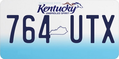 KY license plate 764UTX