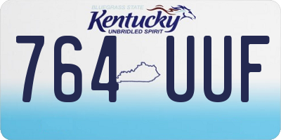 KY license plate 764UUF