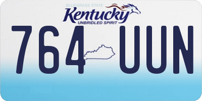 KY license plate 764UUN