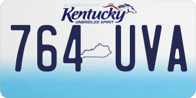 KY license plate 764UVA