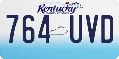 KY license plate 764UVD