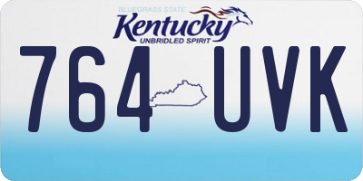 KY license plate 764UVK