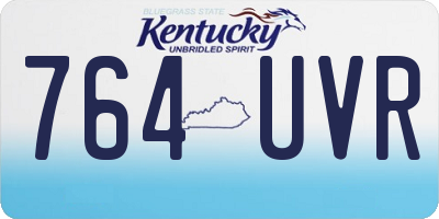 KY license plate 764UVR
