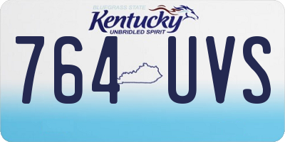 KY license plate 764UVS