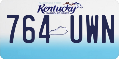 KY license plate 764UWN